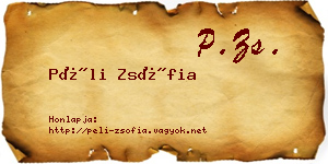 Péli Zsófia névjegykártya