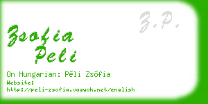 zsofia peli business card